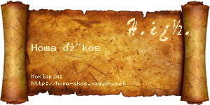 Homa Ákos névjegykártya